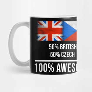 50% British 50% Czech 100% Awesome - Gift for Czech Heritage From Czech Republic Mug